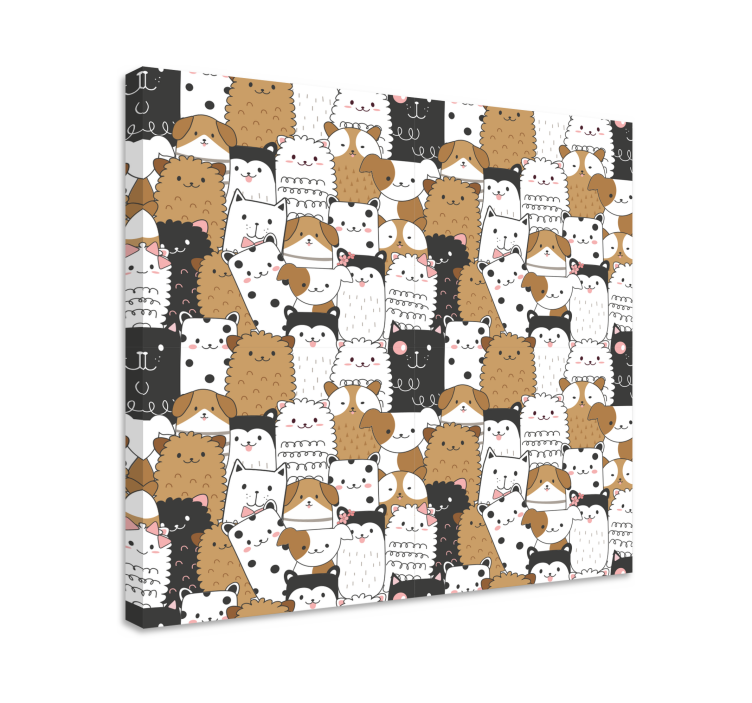 Animal canvas wall art adorable animal faces - TenStickers