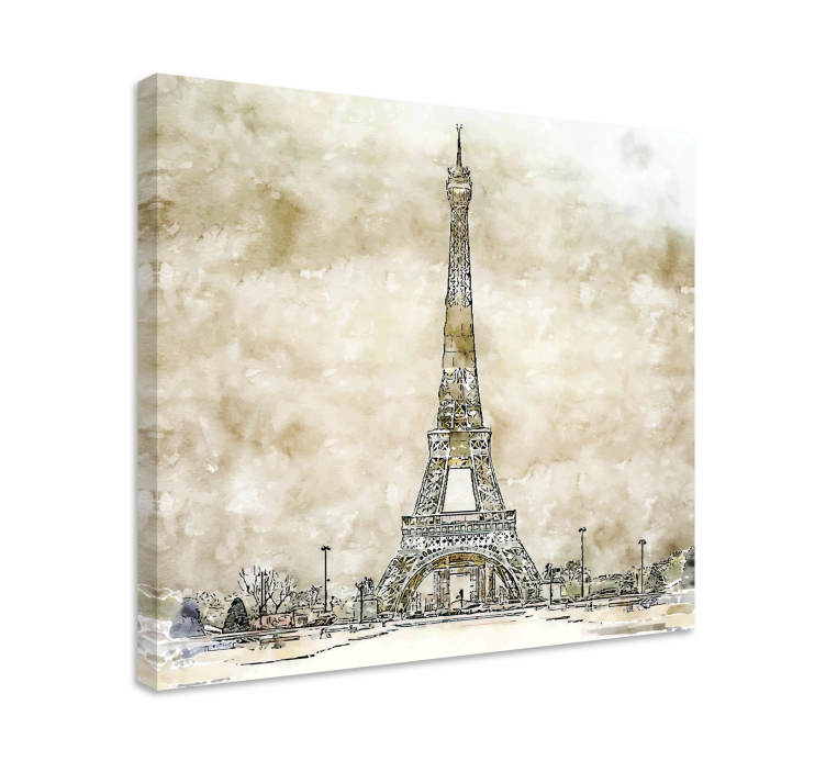 Cityscape wall art eiffel tower sketch - TenStickers