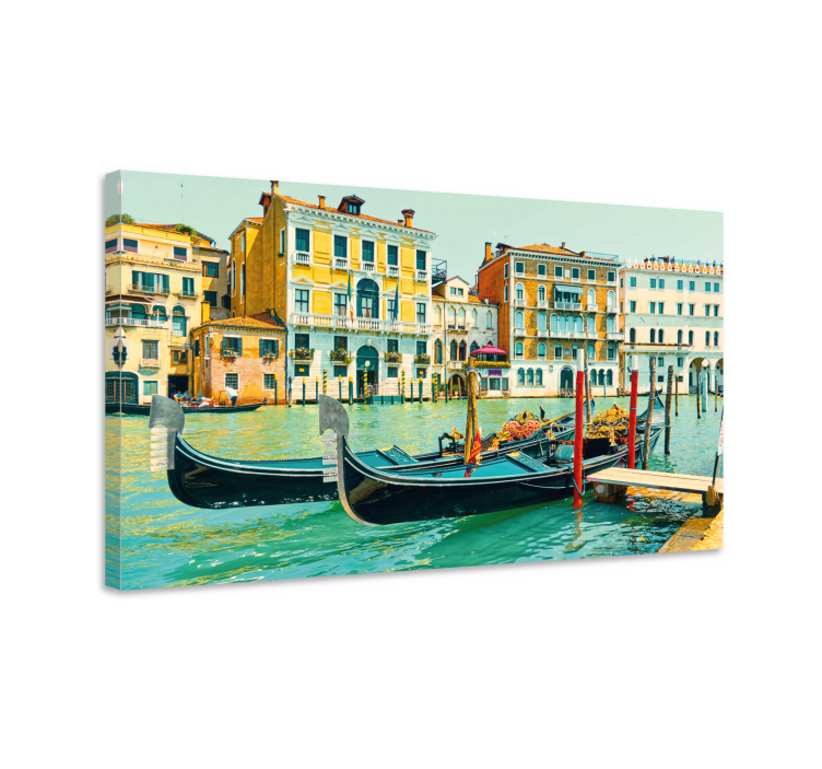 Cityscape wall art venetian gondolas - TenStickers