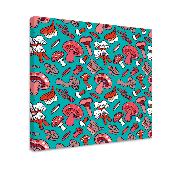 Artistic red mushrooms Plant canvas prints - TenStickers