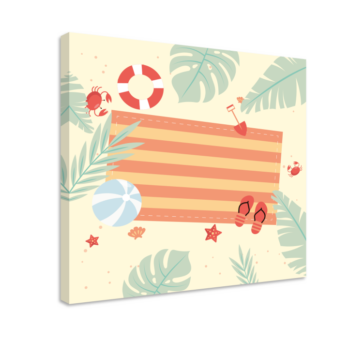 Flowers canvas coastal view decor - TenStickers