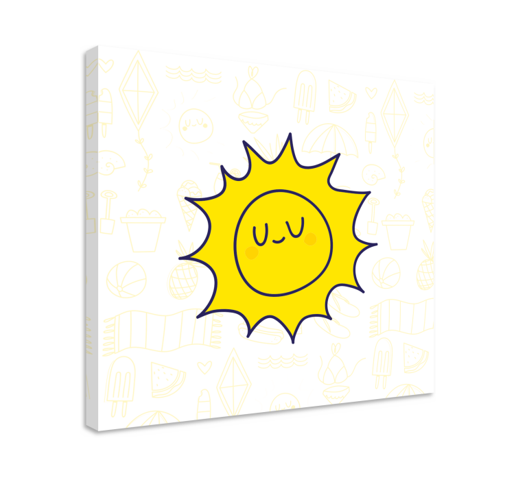 Sports canvas art sunny smiling face - TenStickers