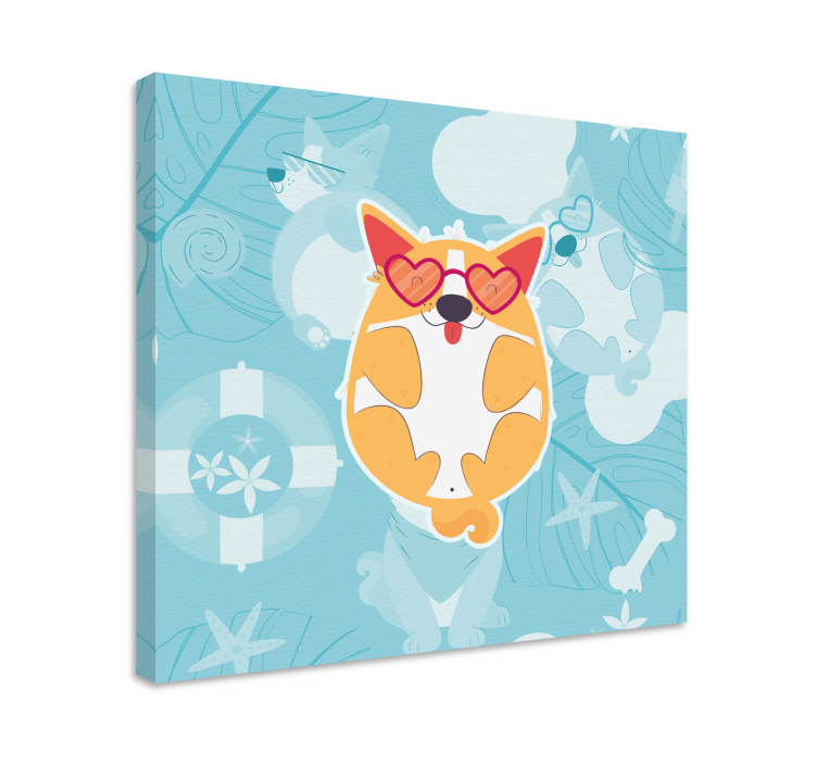 Dog wall art charming corgi at rest - TenStickers