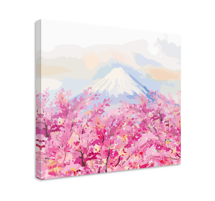 Flowers canvas mount fuji blossom - TenStickers