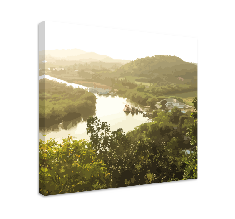 Landscape canvas serene river view - TenStickers