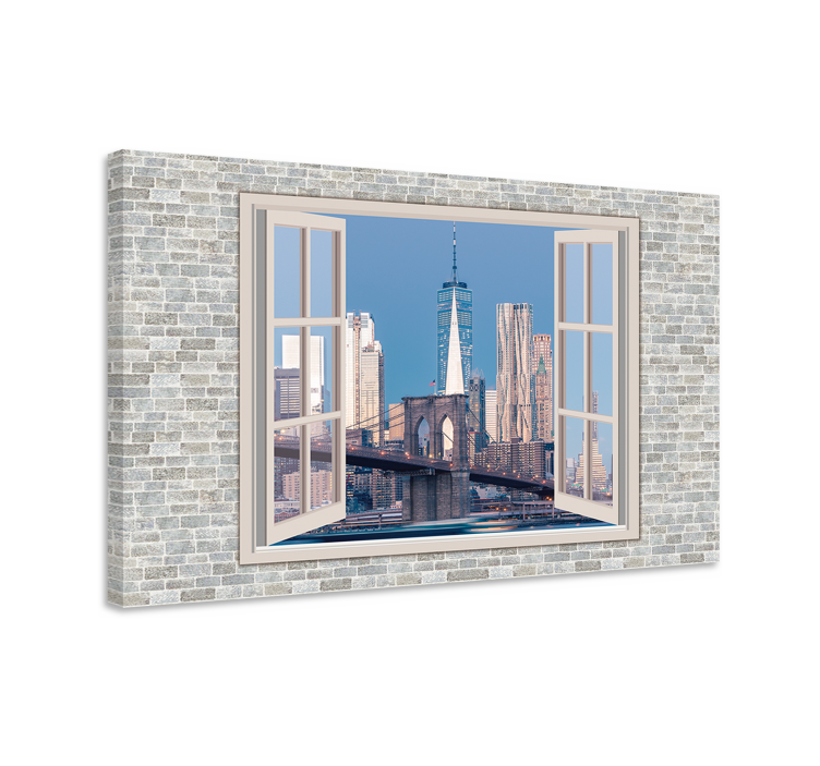 Cityscape wall art bridge perspective - TenStickers