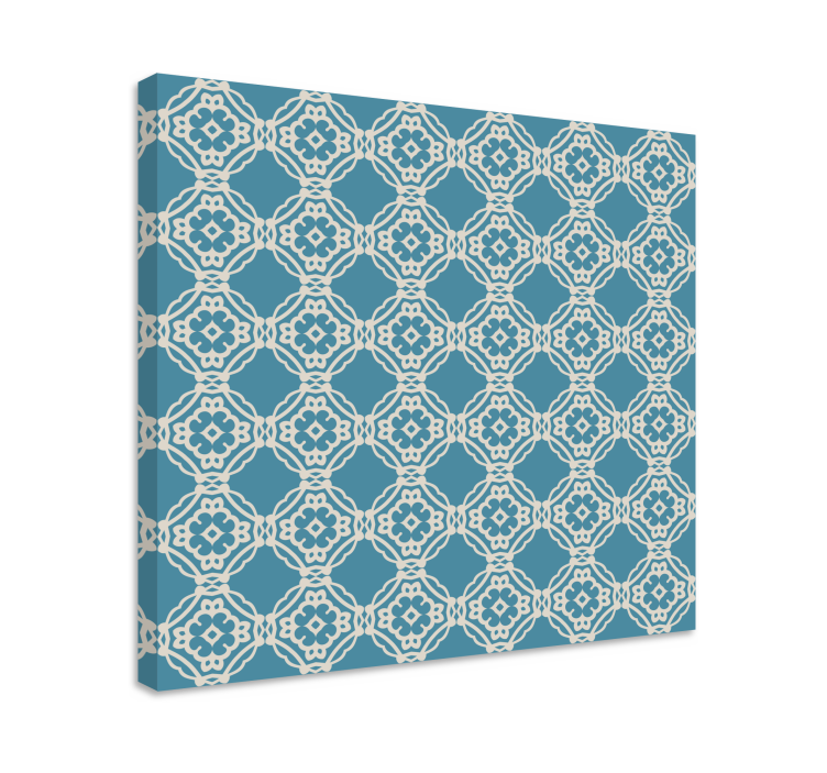 Antique vintage blue pattern retro canvas - TenStickers