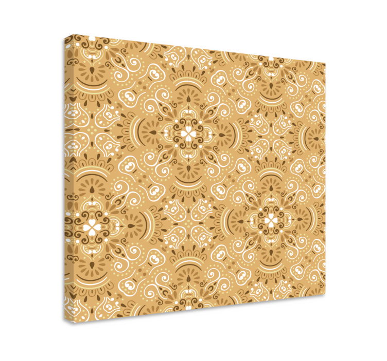 Ornamental canvas print with intricate nature design - TenStickers