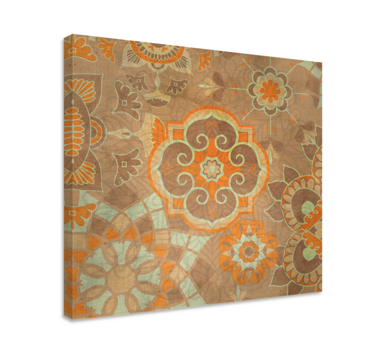 Oriental canvas wall art with detailed floral designs - TenStickers