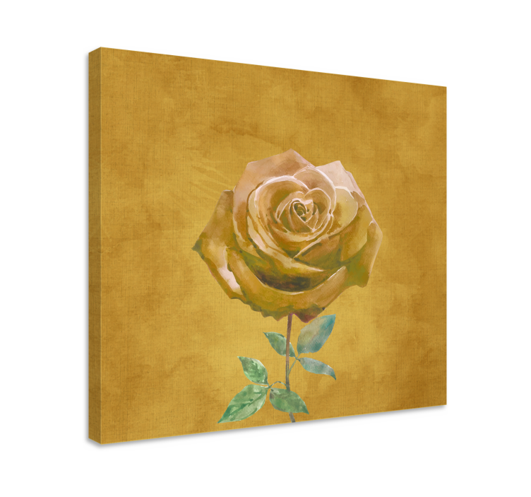 Flowers canvas elegant golden rose - TenStickers
