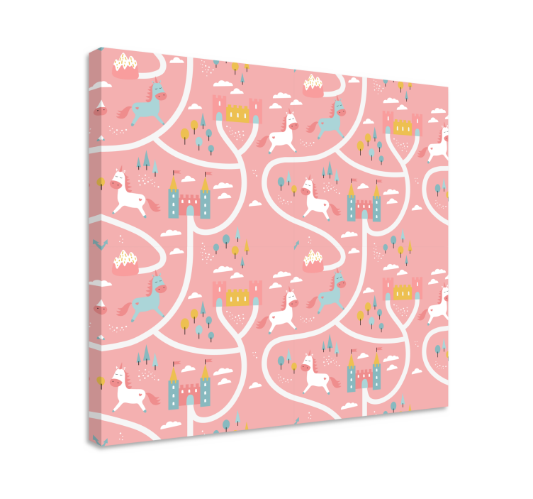 Stag canvas playful unicorn adventure - TenStickers