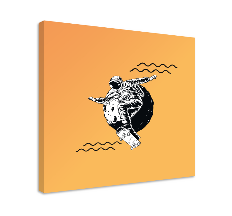 Video game canvas art cosmonaut skateboarding art - TenStickers