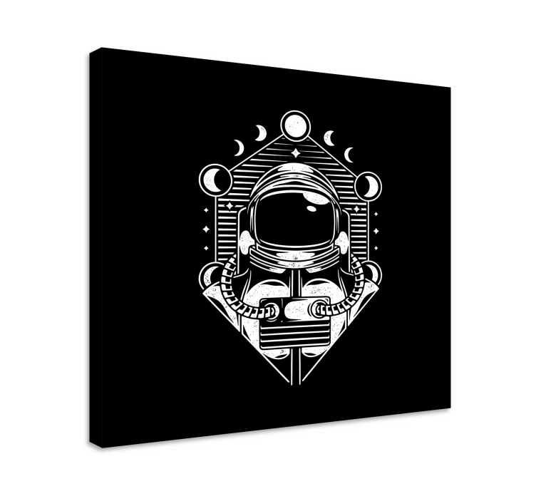 Video game canvas art astronaut moon phases - TenStickers