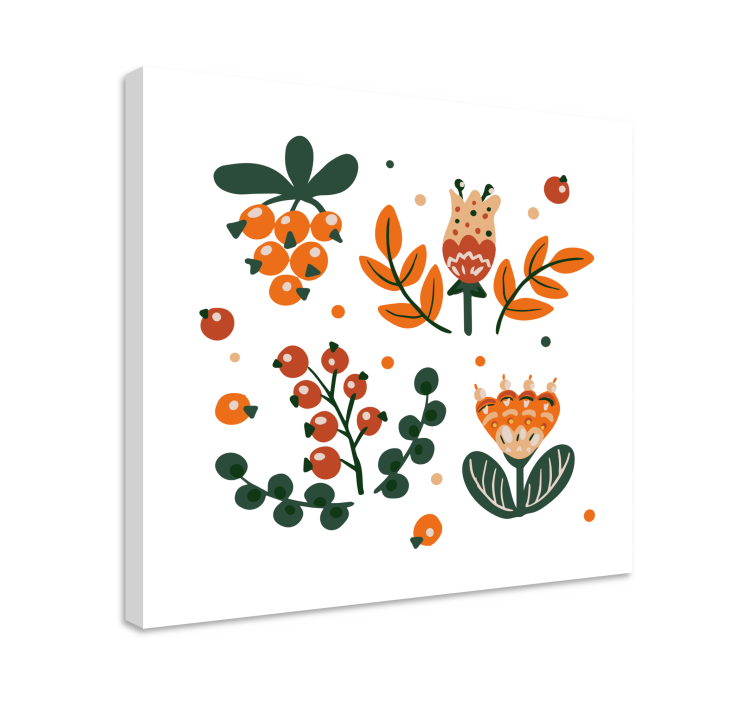 Flowers canvas abstract floral design - TenStickers