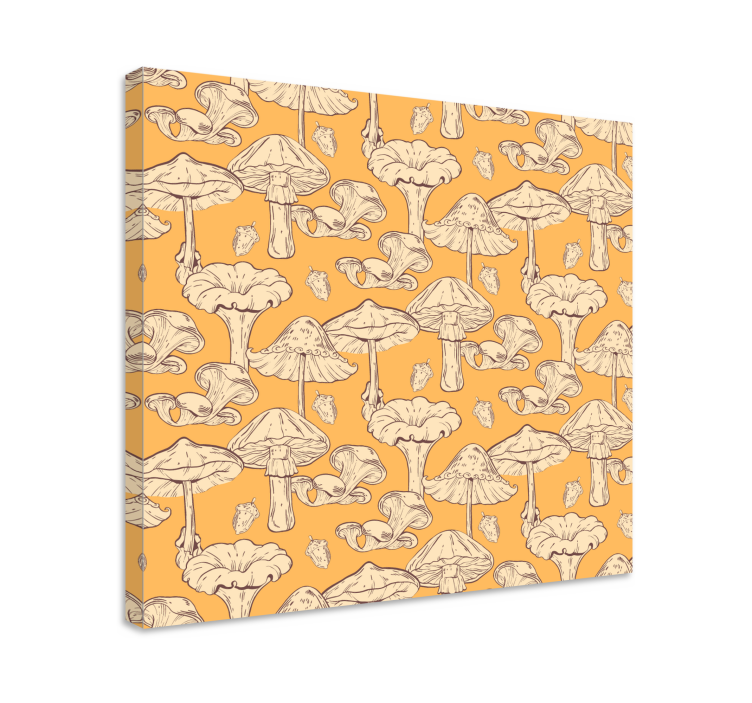 Flowers canvas mushroom pattern design - TenStickers