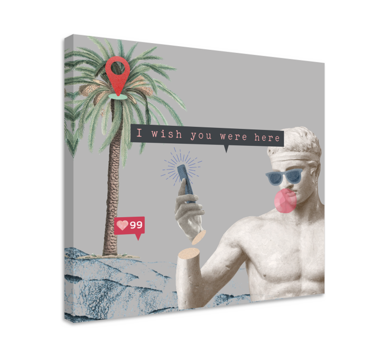 You wish you were here quote canvas - TenStickers