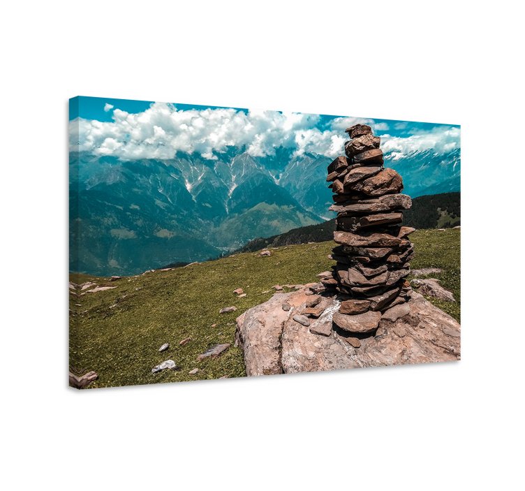 Landscape canvas stone stack formation art - TenStickers