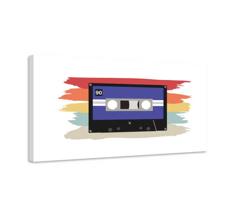 Music canvas art retro cassette tape print - TenStickers