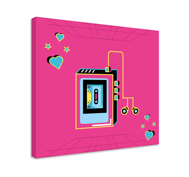 Music canvas art retro cassette romance - TenStickers