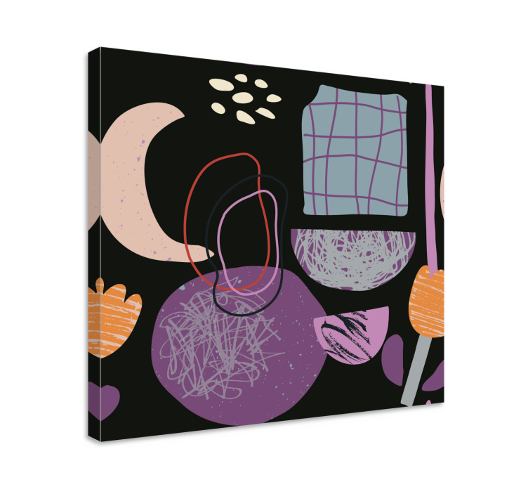 Ornamental canvas print abstract botanical design - TenStickers