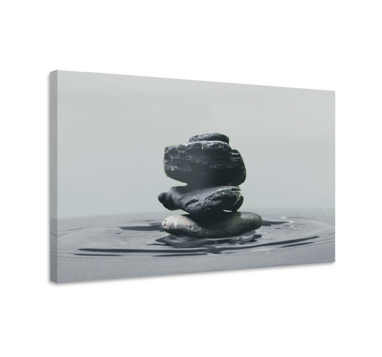 Zen canvas art balanced rock stacks - TenStickers