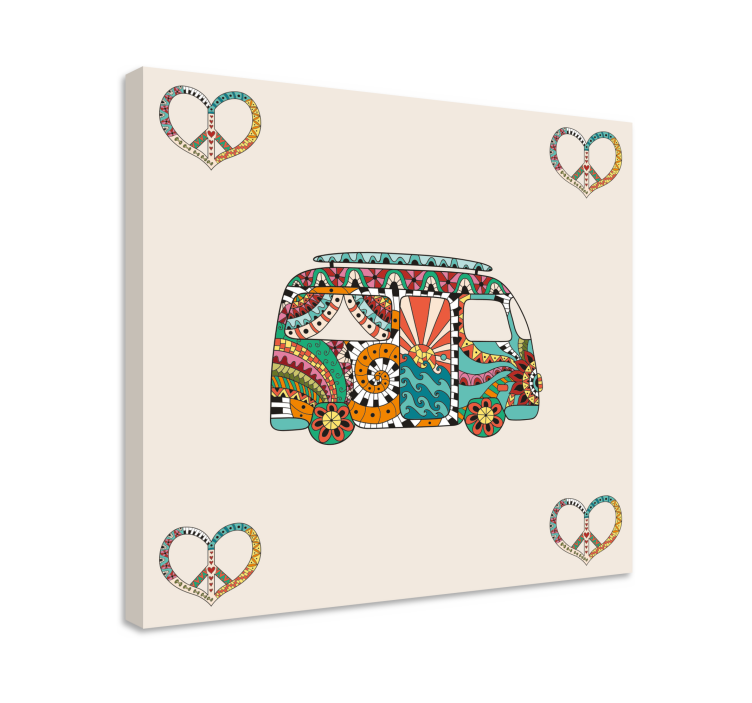 Retro canvas vibrant van design - TenStickers