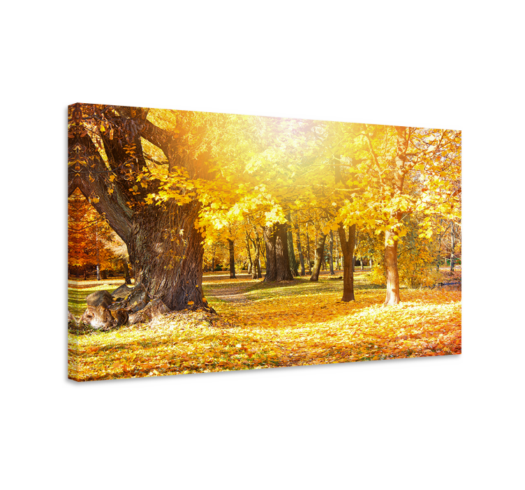 Tree canvas wall art fall woodland path - TenStickers