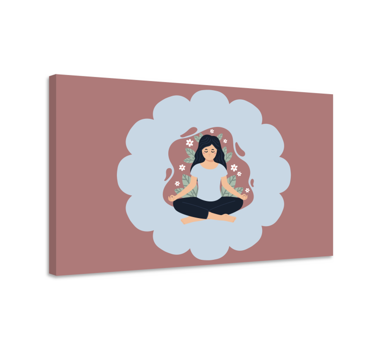Yoga practise illustration home canvas prints - TenStickers