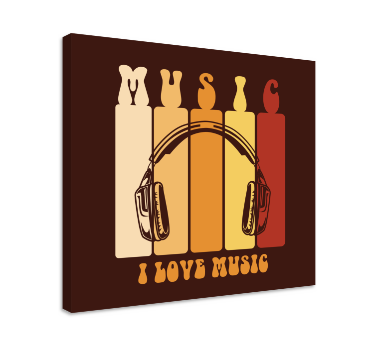 Music canvas art headphones and sound - TenStickers