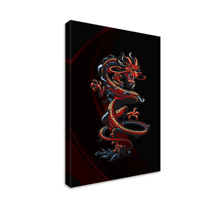 Dragonfly canvas with majestic dragon design - TenStickers