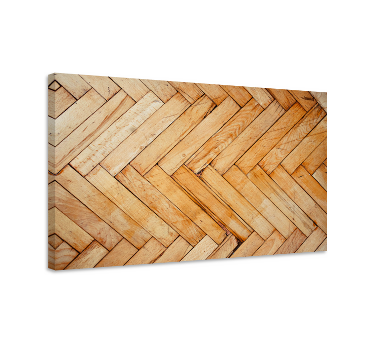Ornamental canvas print herringbone wood design - TenStickers