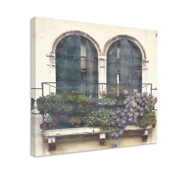 Cityscape wall art charming arched windows - TenStickers