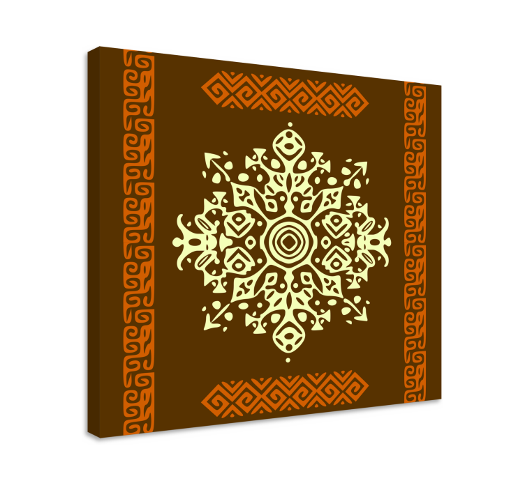 Ornamental canvas print with detailed geometric design - TenStickers