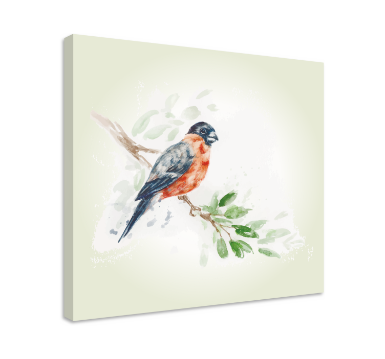 Bird canvas wall art bird on branch - TenStickers