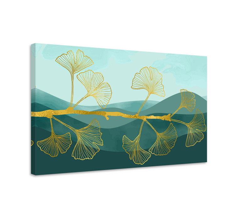 Flowers canvas ginkgo leaf reflection canvas - TenStickers