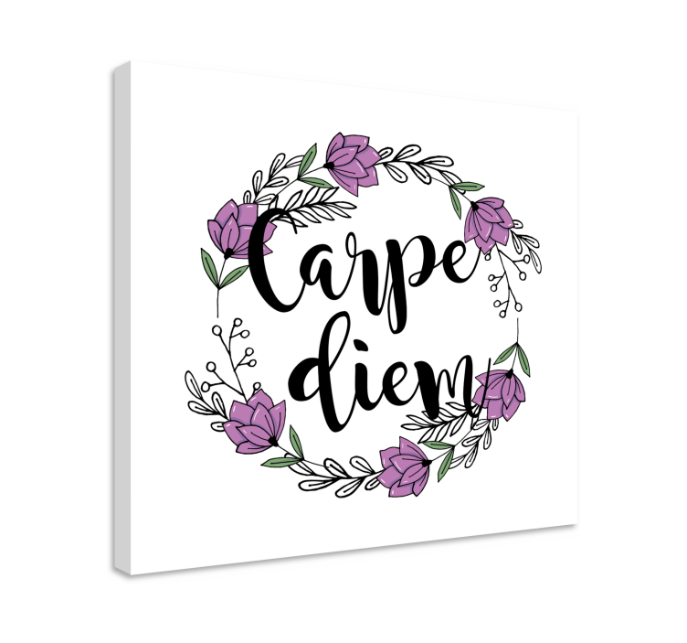 Carpe diem floral pattern motivational canvas - TenStickers