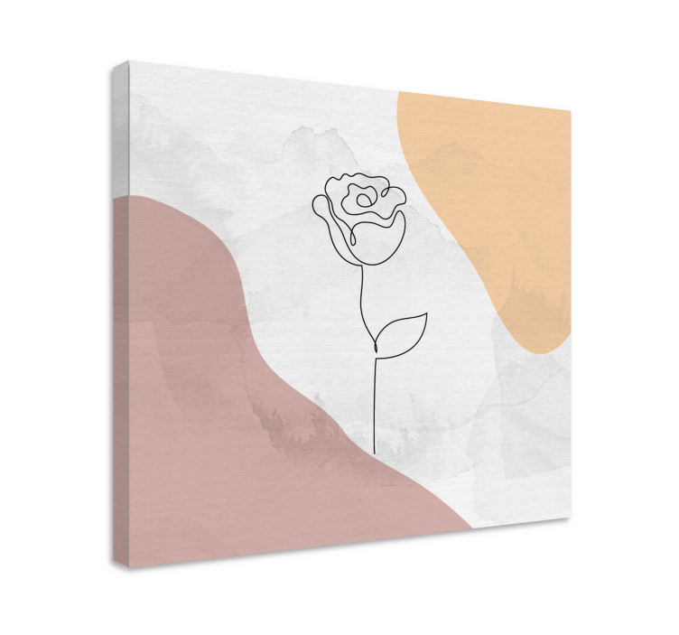 Flowers canvas elegant rose outline art - TenStickers