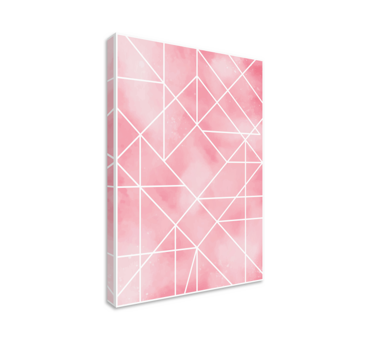 Geometric canvas geometric pink pattern - TenStickers