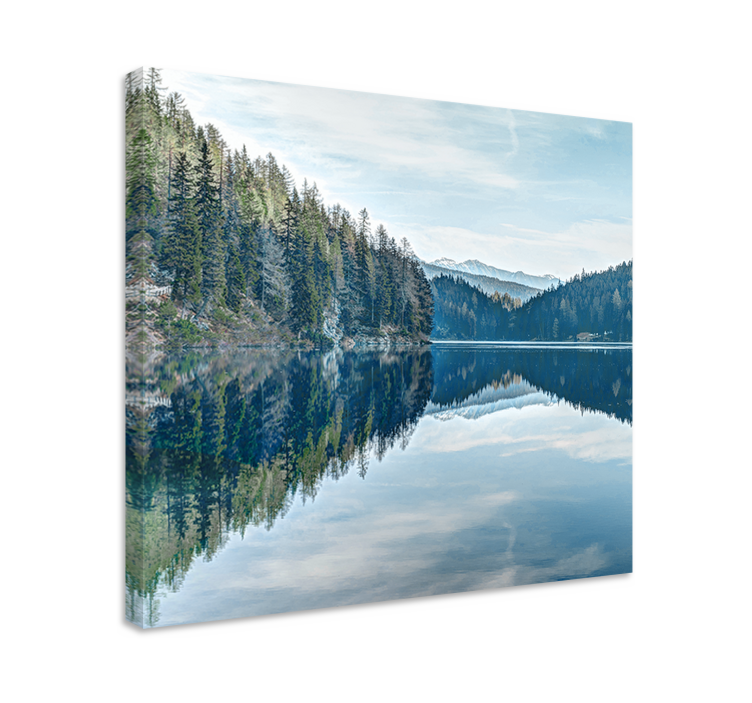 Tranquil lake reflection landscape canvas - TenStickers