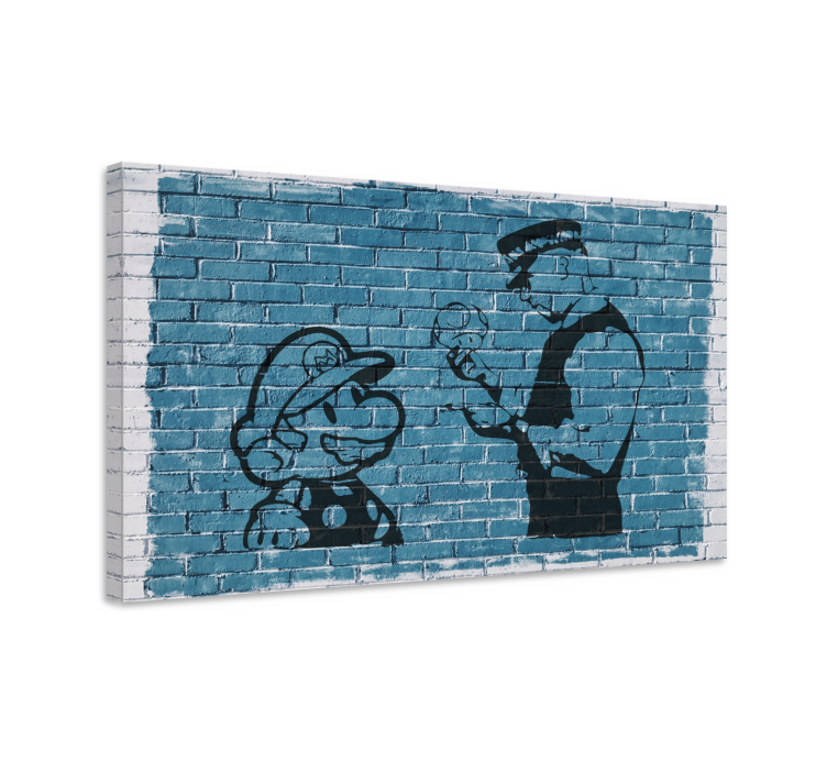 Video game canvas art mario and officer - TenStickers