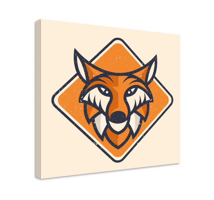 Dog wall art stylized fox design - TenStickers