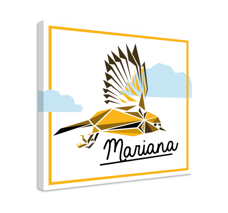 Bird canvas wall art flying yellow bird - TenStickers
