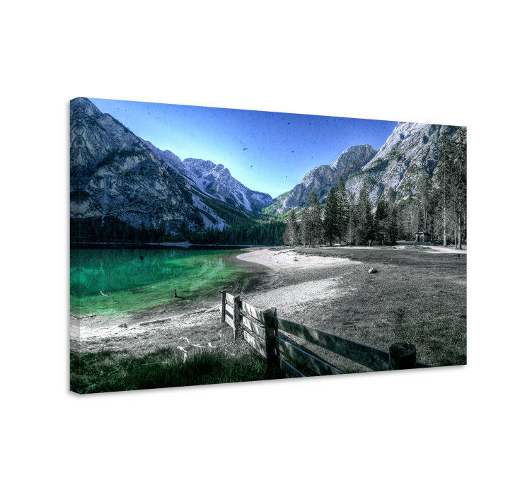 Landscape canvas mountain lake serenity - TenStickers