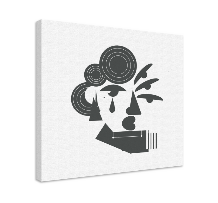 Abstract character portrait modern canvas art - TenStickers