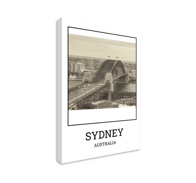 Sydney blanco y negro cityscape wall art - TenStickers
