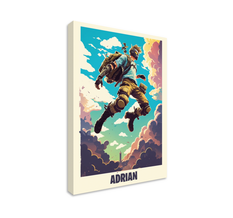 epic character with personalized name video game canvas art - TenStickers