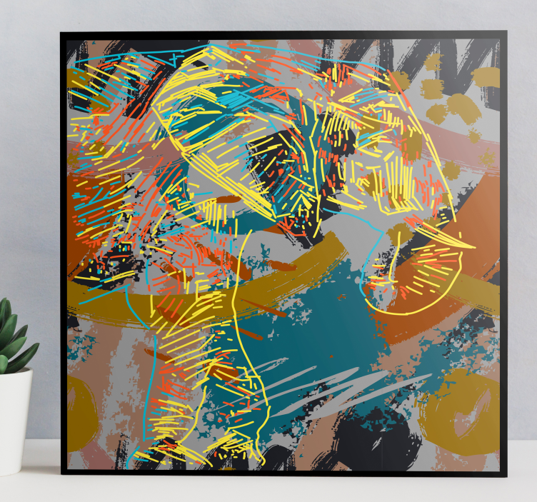 3D elephants splash water elephant canvas - TenStickers