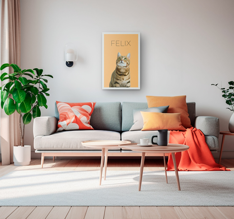 minimalist watercolor pet portrait office canvas art - TenStickers