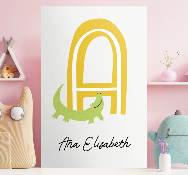 Abc canvas wall art a crocodile companion - TenStickers