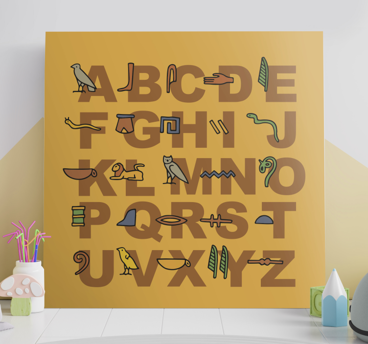 Abc canvas wall art colorful alphabet symbols - TenStickers